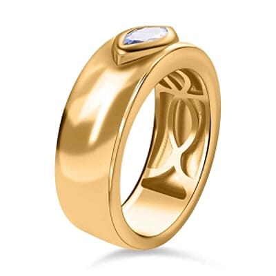 Tanzanite 0.58 ctw Ring in 14K Yellow Gold Over Sterling Silver (Size 5.5)