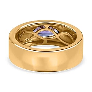Tanzanite 0.58 ctw Ring in 14K Yellow Gold Over Sterling Silver (Size 5.5)