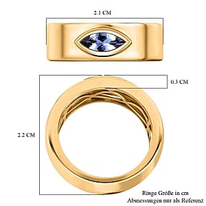 Tanzanite 0.58 ctw Ring in 14K Yellow Gold Over Sterling Silver (Size 5.5)