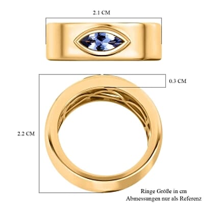 Tanzanite 0.58 ctw Ring in 14K Yellow Gold Over Sterling Silver (Size 5.5)