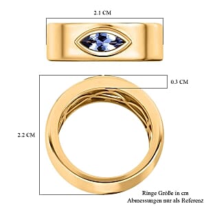 Tanzanite 0.58 ctw Ring in 14K Yellow Gold Over Sterling Silver (Size 6.5)