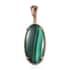 African Malachite Solitaire Pendant in 18K Rose Gold Bronze 27.25 ctw image number 0