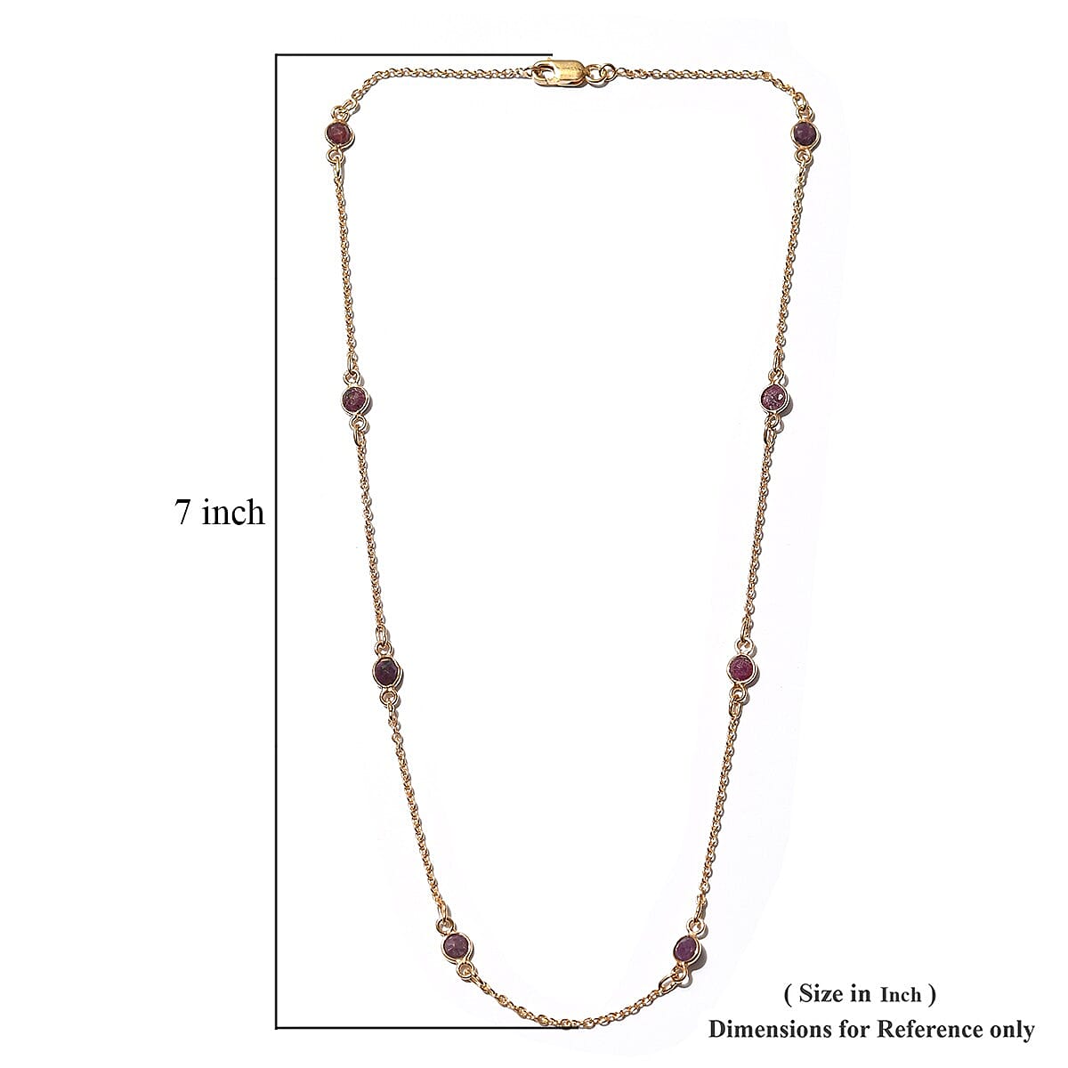 Royal Thai Ruby Necklace in 14K Yellow Gold Over Sterling Silver 7.00 ctw image number 1