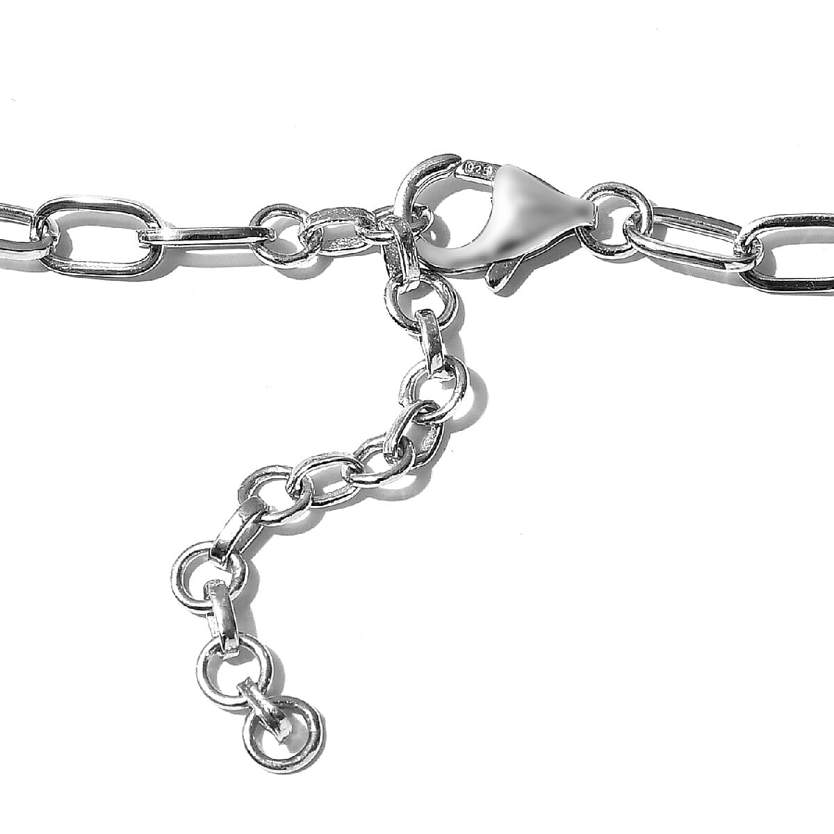 Lustro Stella Made with Finest CZ Paper Clip Station Necklace 18 Inches in Platinum Over Sterling Silver 19.15 ctw image number 3