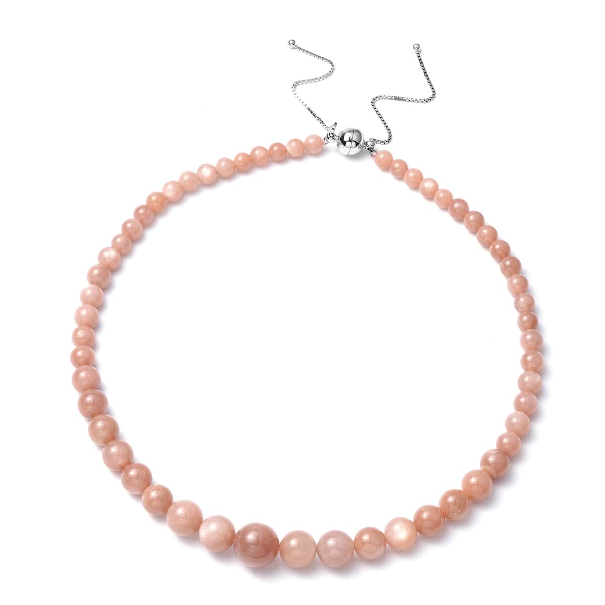 Tanzania Golden Sunstone Beaded Necklace 18-22 Inches in Rhodium Over Sterling Silver 253.25 ctw image number 0