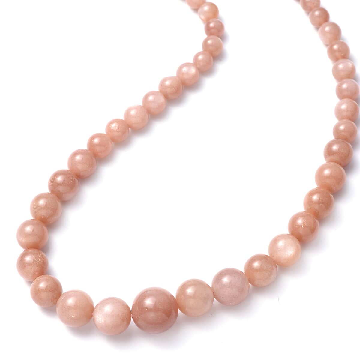 Tanzania Golden Sunstone Beaded Necklace 18-22 Inches in Rhodium Over Sterling Silver 253.25 ctw image number 2