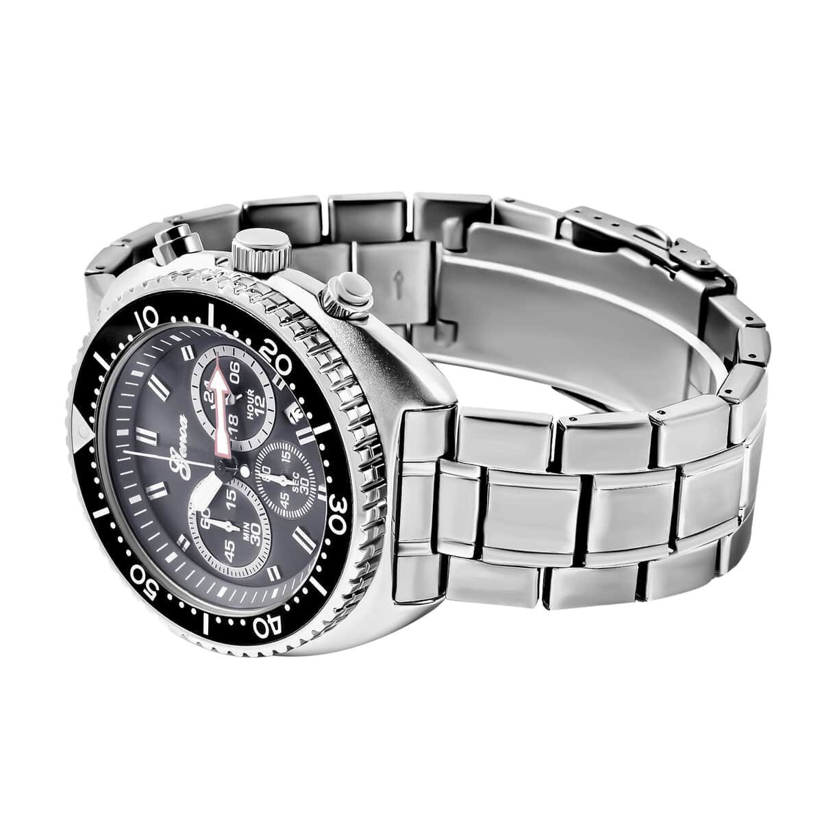 GENOA Chronograph Watch with Stainless Steel Strap and Back (45mm) image number 4