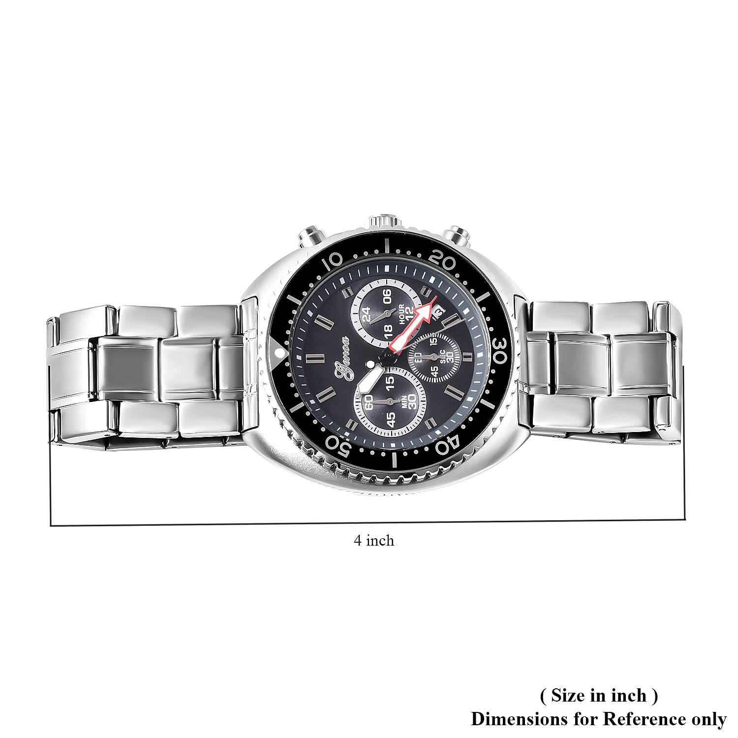 Genoa Chronograph Watch with Stainless Steel Strap and Back (45mm)