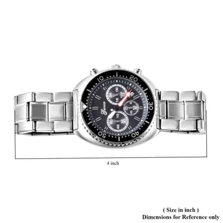 GENOA Chronograph Watch with Stainless Steel Strap and Back (45mm) image number 6