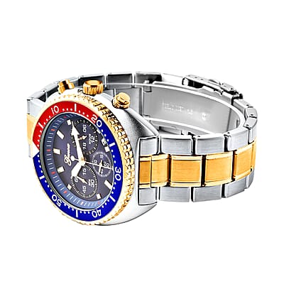 Genoa Multi-function Chronograph Watch with ION Plated YG Stainless Steel Strap and Back (45mm)