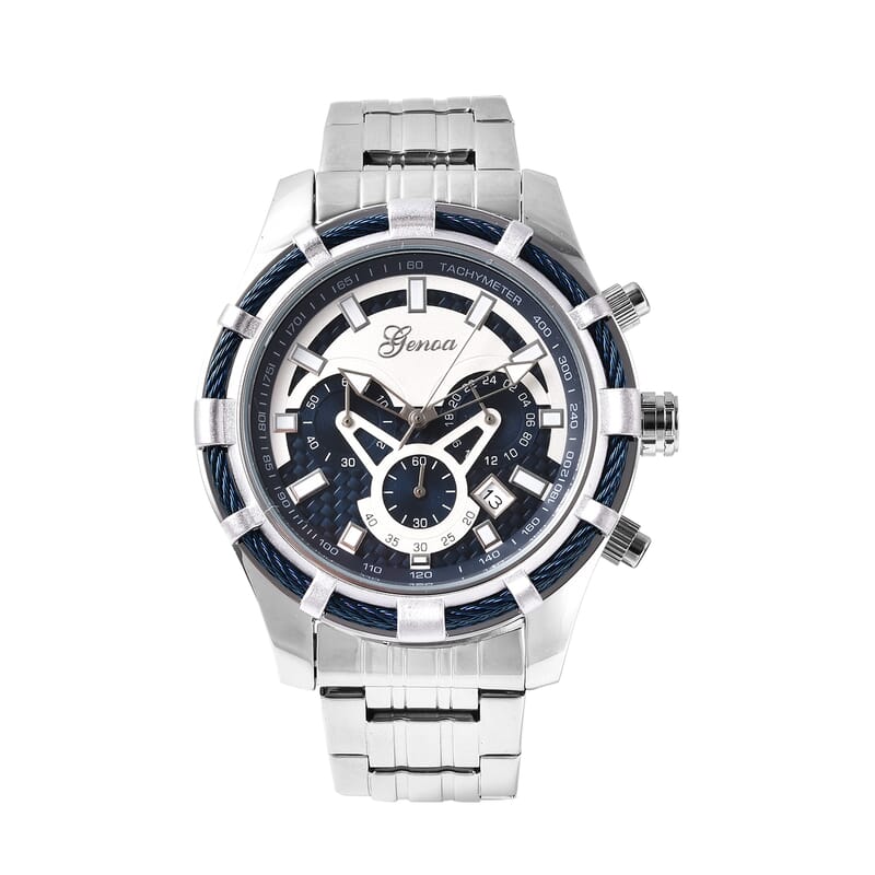 Genoa Multi-function Chronograph Watch with Stainless Steel Strap & Back (42mm)