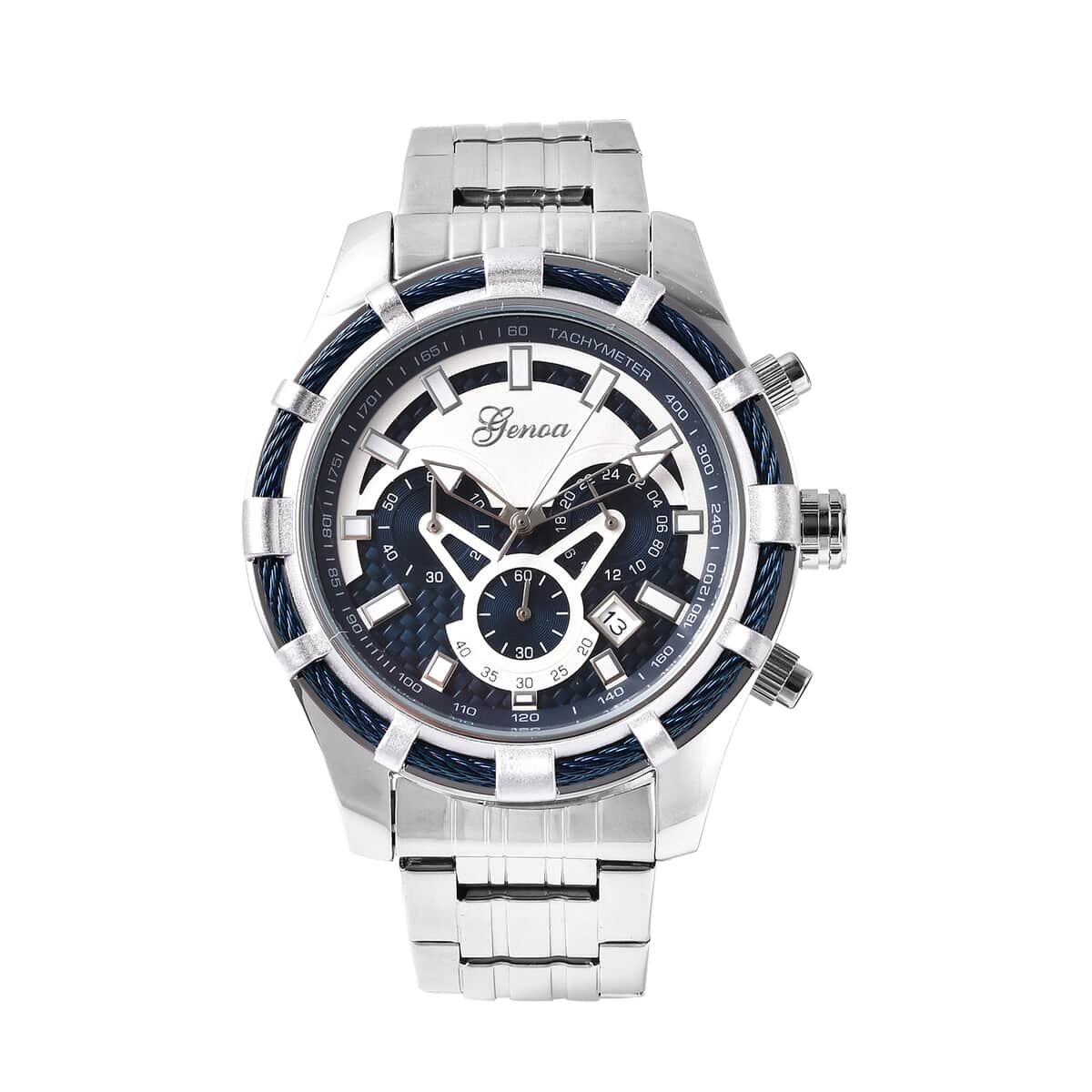 Genoa Multi-function Chronograph Watch with Stainless Steel Strap & Back (42mm) image number 0