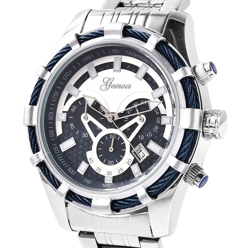 Genoa Multi-function Chronograph Watch with Stainless Steel Strap & Back (42mm)