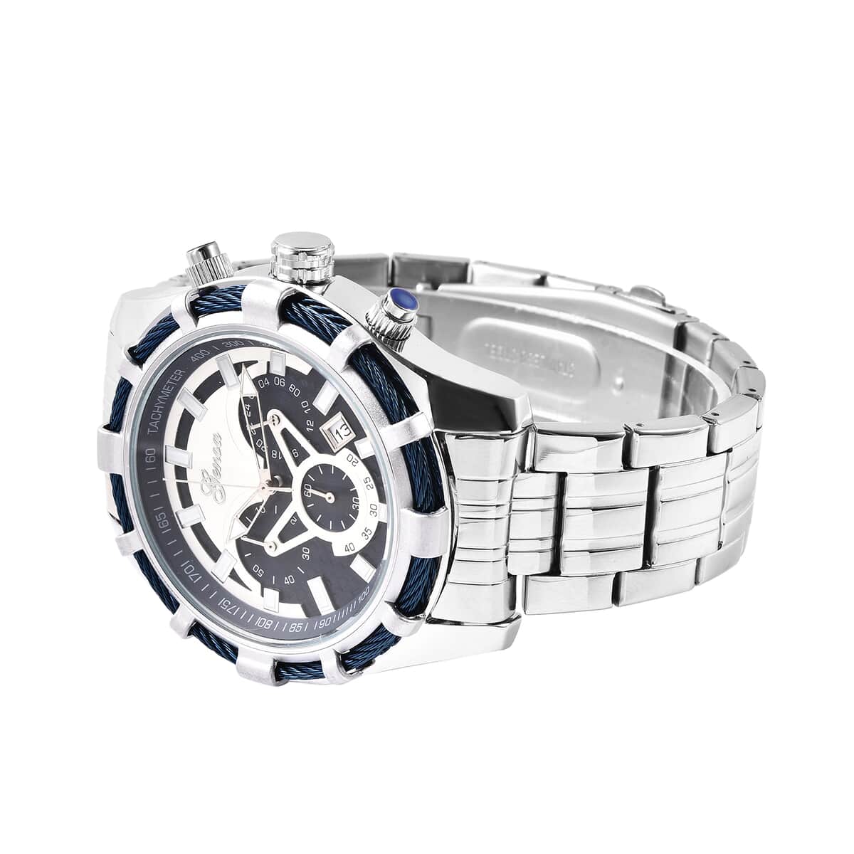 Genoa Multi-function Chronograph Watch with Stainless Steel Strap & Back (42mm) image number 4