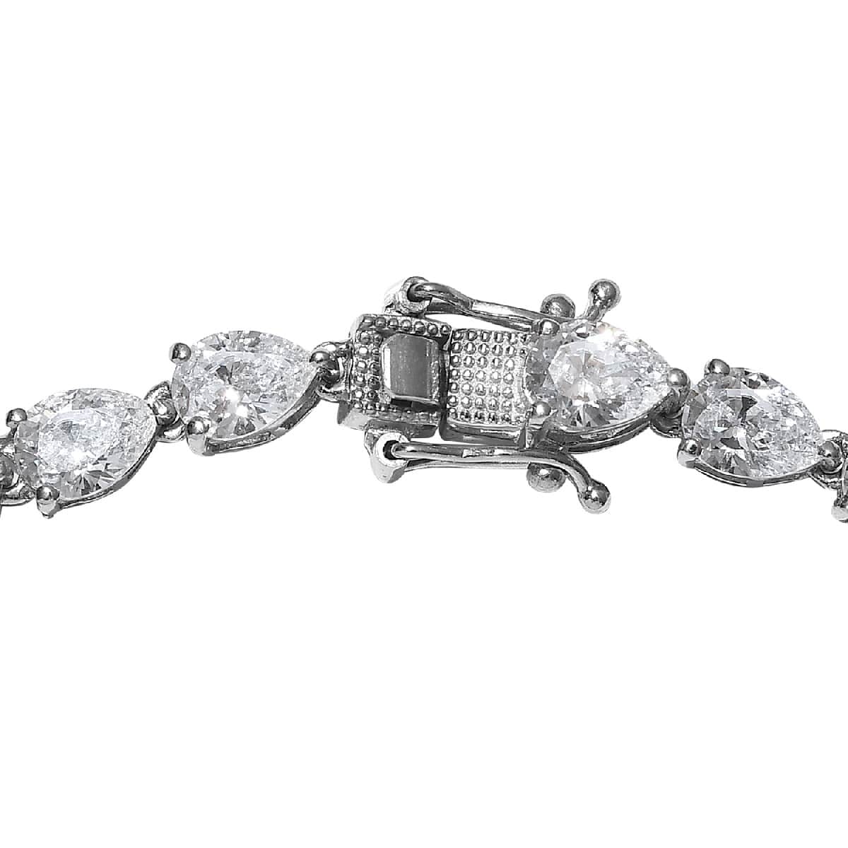 Lustro Stella Made with Finest CZ Bracelet in Platinum Over Sterling Silver (8.00 In) 28.35 ctw image number 3