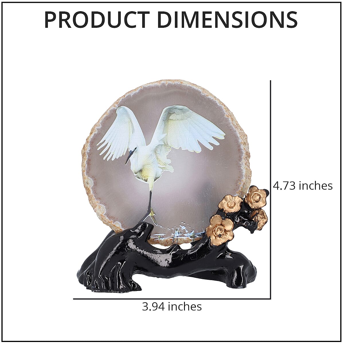 Agate Crane Print Plate with Stand image number 3