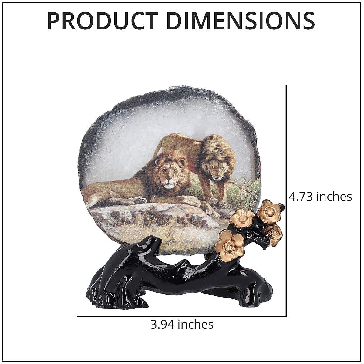 Agate Lion Print Plate with Stand image number 3
