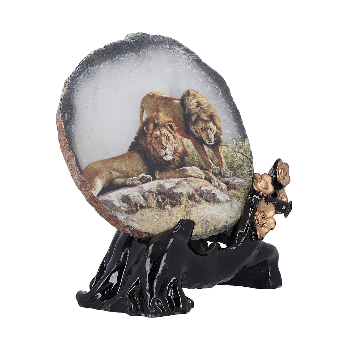 Agate Lion Print Plate with Stand image number 6