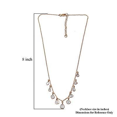 Artisan Crafted Polki Diamond Necklace 20 Inches in 14K Yellow Gold Over Sterling Silver 0.05 ctw