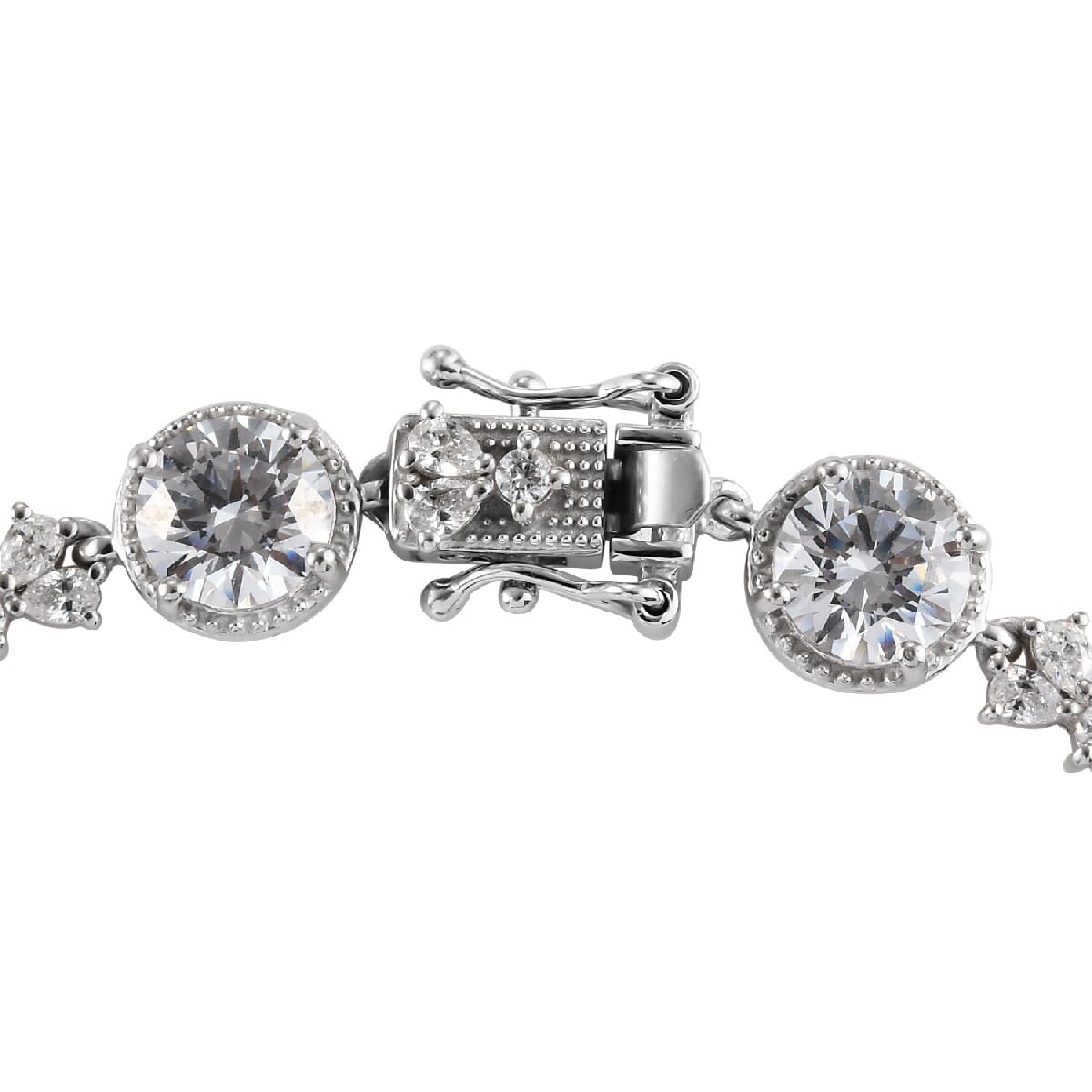Lustro Stella Made with Finest CZ Bracelet in Platinum Over Sterling Silver (7.25 In) 11.30 Grams 24.00 ctw image number 3