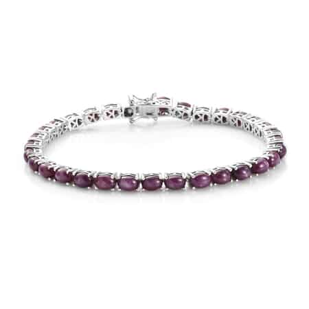 Indian Star Ruby Tennis Bracelet in Platinum Over Sterling Silver (8.00 In) 33.25 ctw image number 0