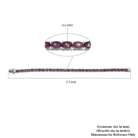Indian Star Ruby Tennis Bracelet in Platinum Over Sterling Silver (8.00 In) 33.25 ctw image number 4