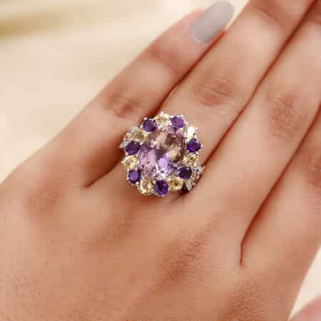 Anahi Ametrine and Multi Gemstone Cocktail Ring in Platinum Over Sterling Silver (Size 7.0) 7.75 ctw image number 2