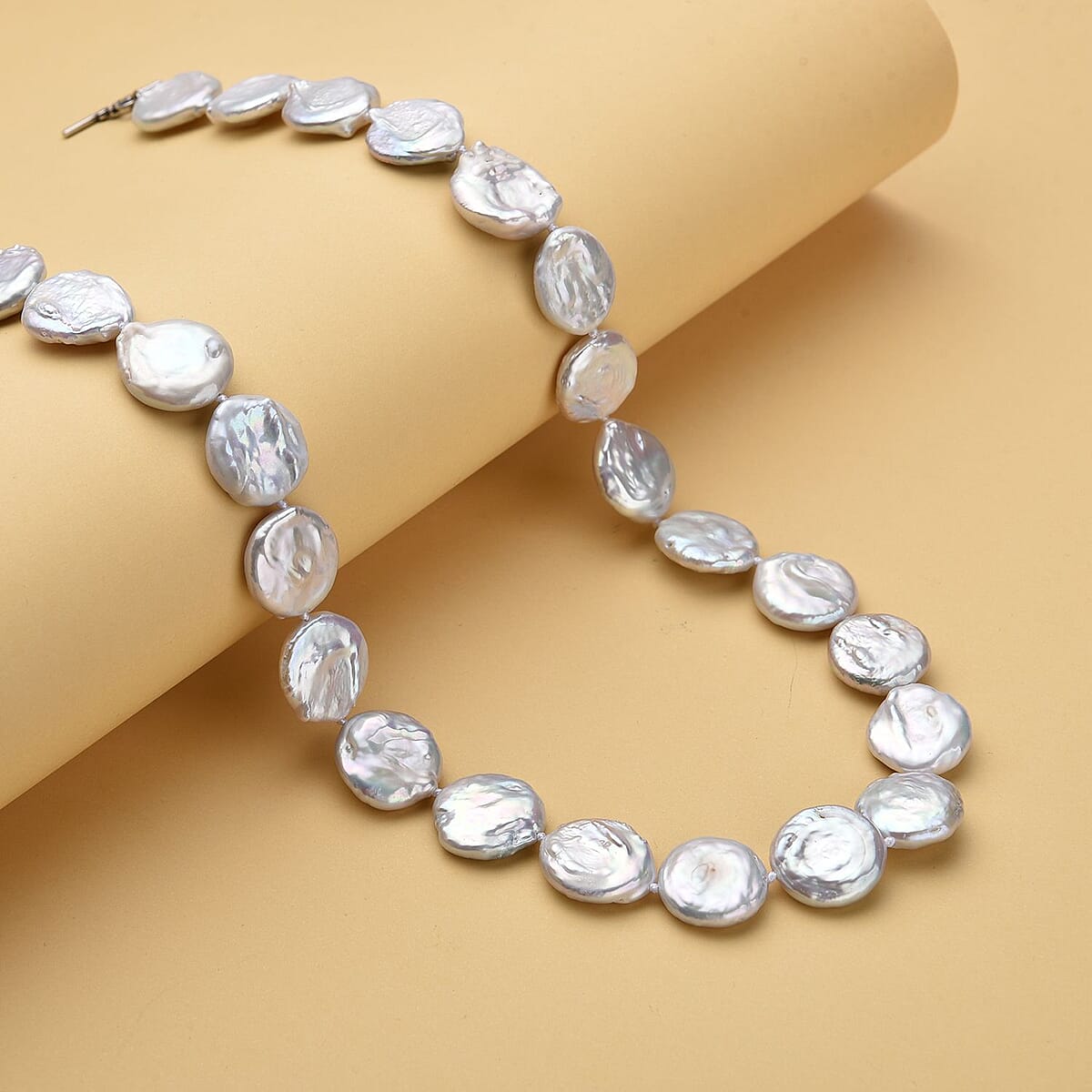 Multi Color Keshi Pearl Necklace 20 Inches in Sterling Silver image number 1