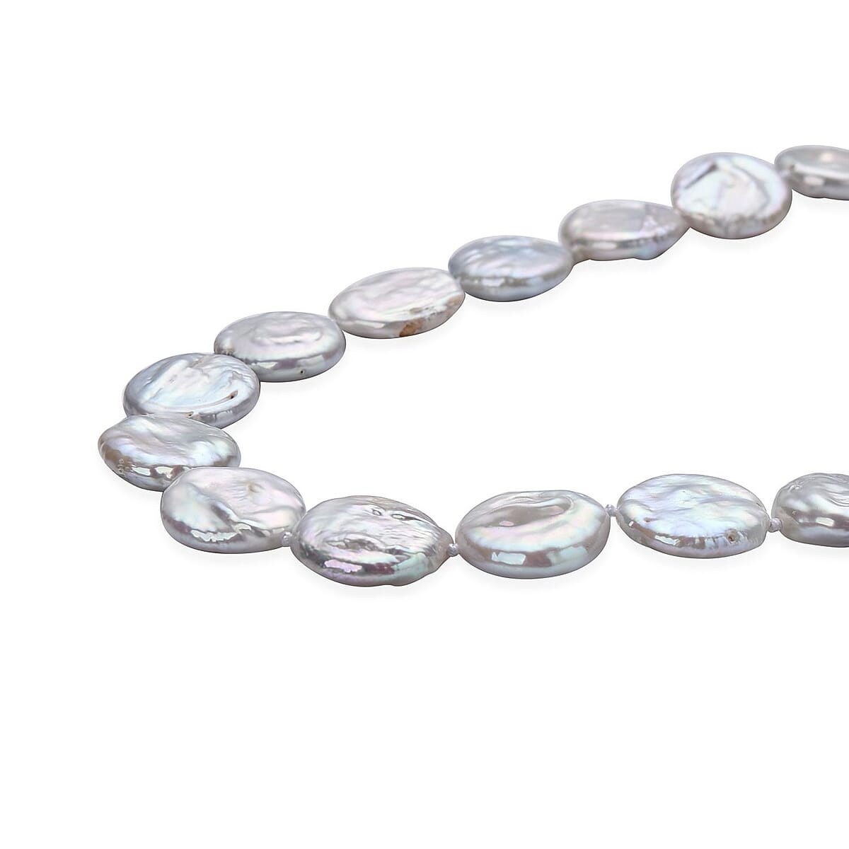 Multi Color Keshi Pearl Necklace 20 Inches in Sterling Silver image number 2