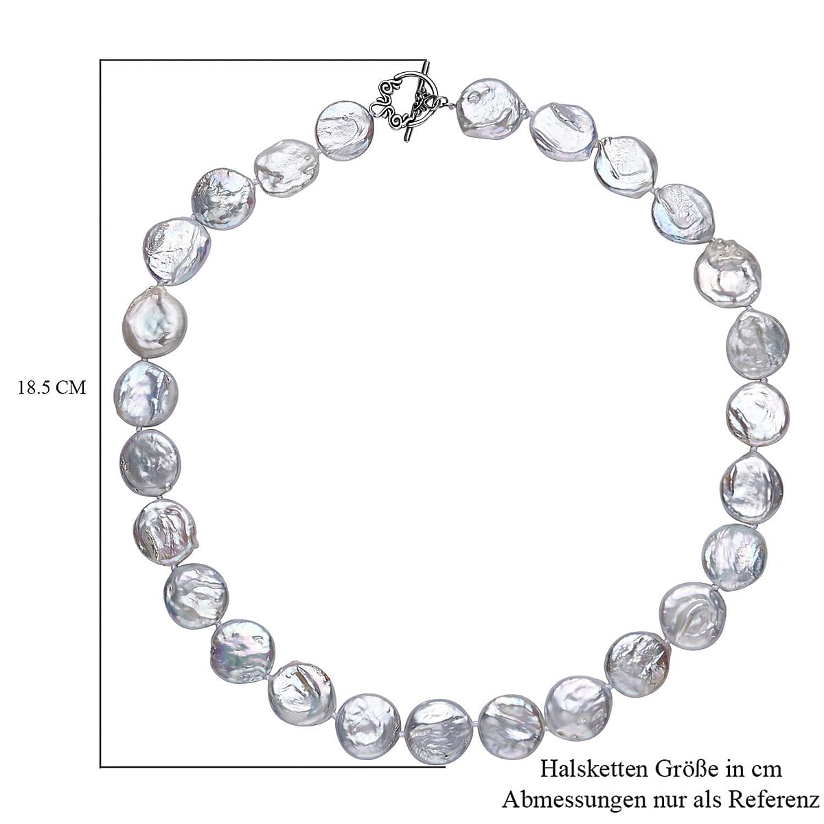 Multi Color Keshi Pearl Necklace 20 Inches in Sterling Silver image number 5