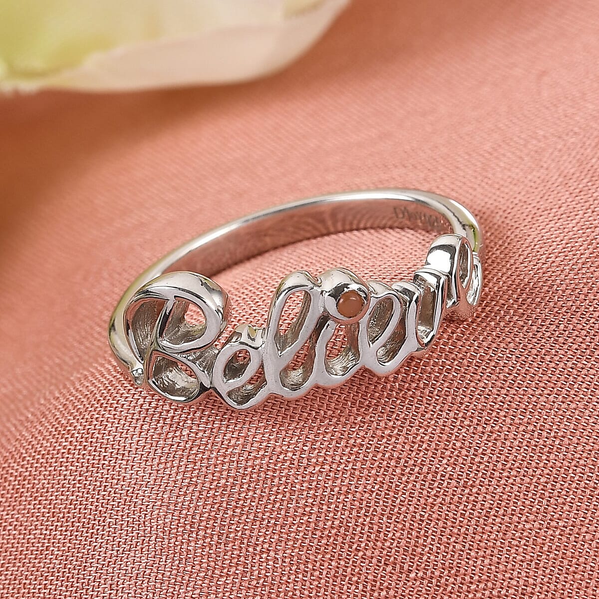 Orange Moonstone Ring in Platinum Over Sterling Silver (Size 9.0) image number 1