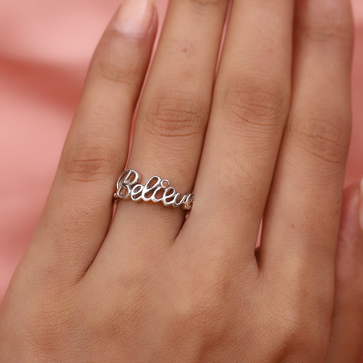 Orange Moonstone Ring in Platinum Over Sterling Silver (Size 9.0) image number 2