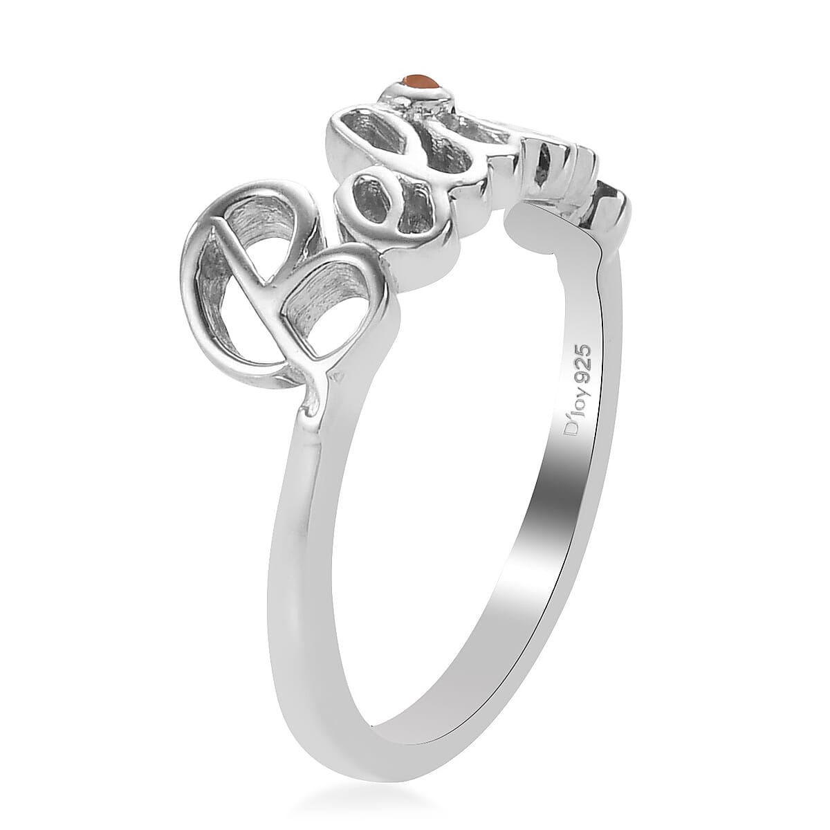 Orange Moonstone Ring in Platinum Over Sterling Silver (Size 9.0) image number 3