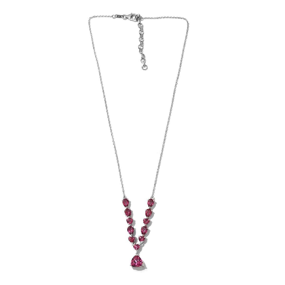 Pure Pink Mystic Topaz Fancy Necklace 18 Inches in Platinum Over Sterling Silver 10.90 ctw image number 0