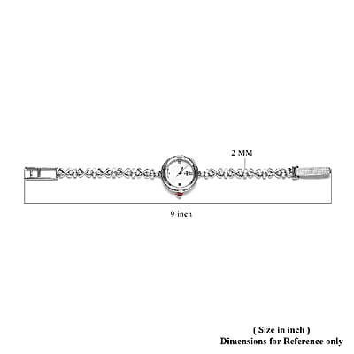 Eon 1962 Swiss Movement Moissanite Bracelet Watch in Platinum Over Sterling Silver & Stainless Steel 7.25 In 1.30 ctw