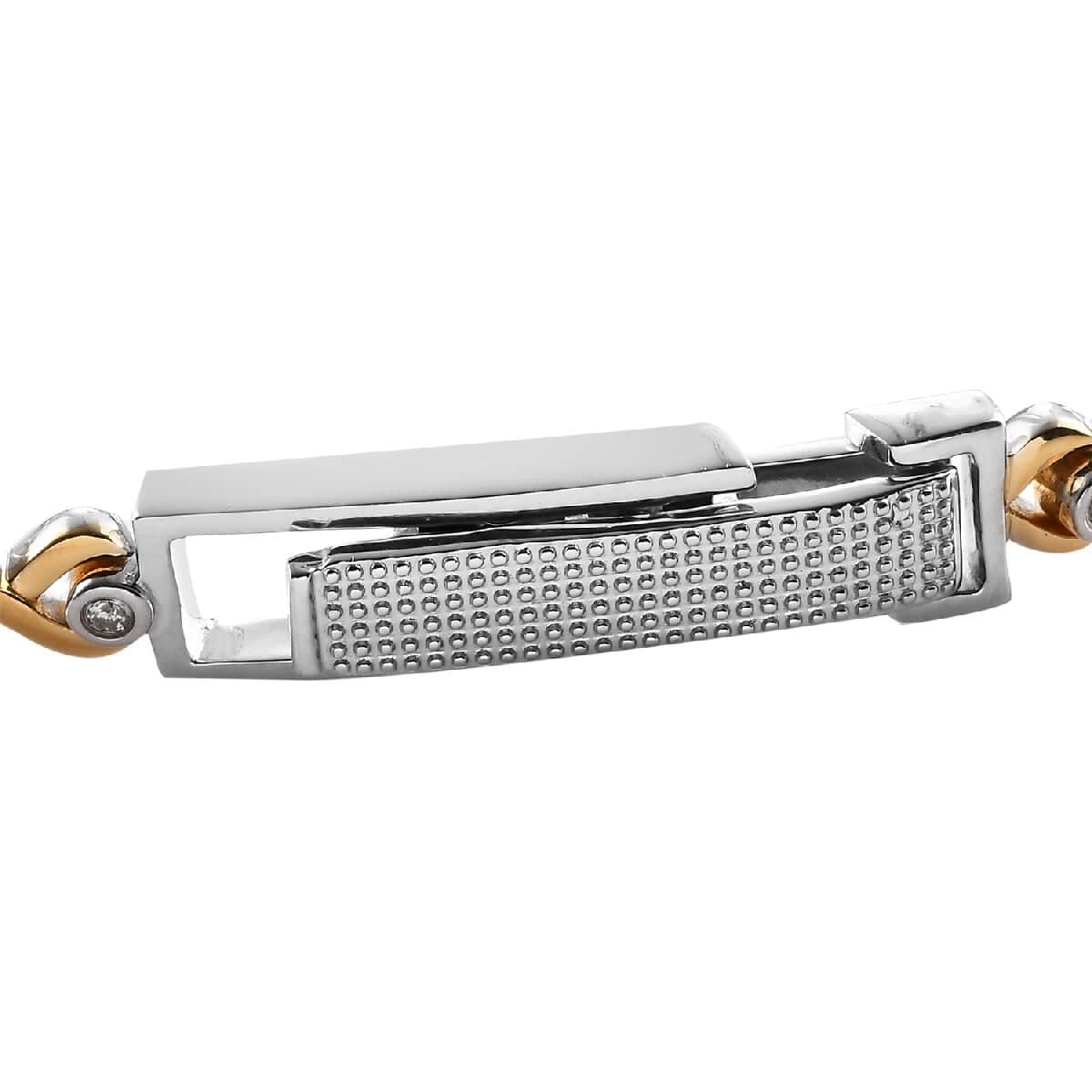 Eon 1962 Swiss Movement Moissanite Bracelet Watch in 14K Yellow Gold & Platinum Over Sterling Silver and Stainless Steel 1.25 ctw image number 4