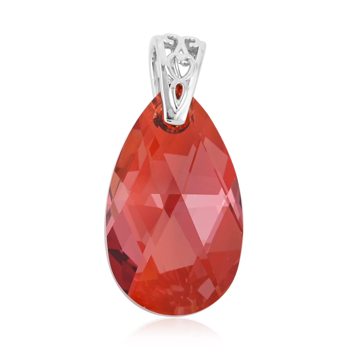 Karis Red Magma Crystal Pendant in Platinum Bond image number 0