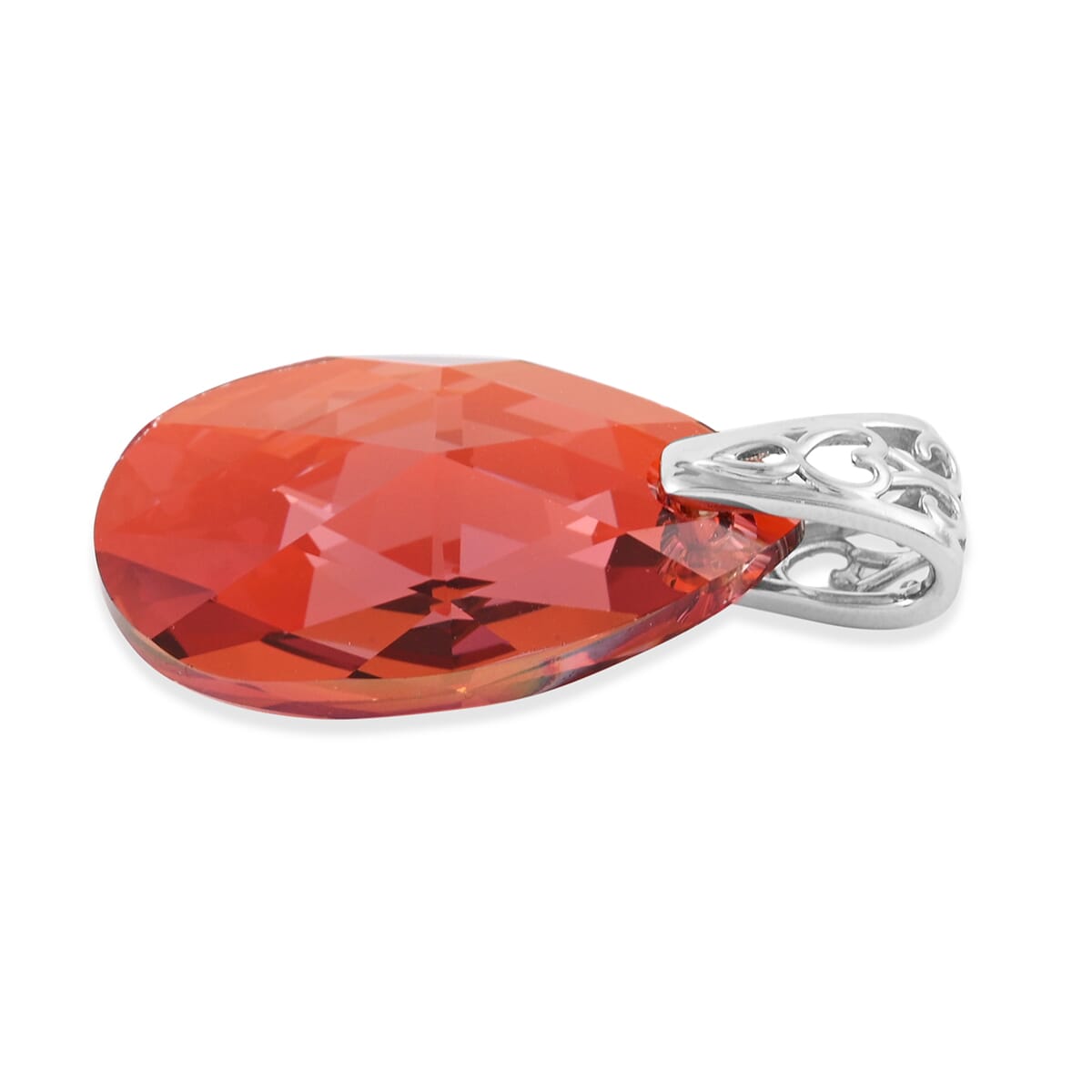 Karis Red Magma Crystal Pendant in Platinum Bond image number 1