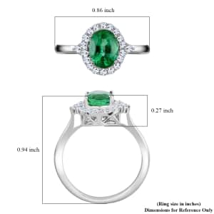 RHAPSODY 950 Platinum AAAA Kagem Zambian Emerald and E-F VS Diamond Ring 5.90 Grams 1.50 ctw