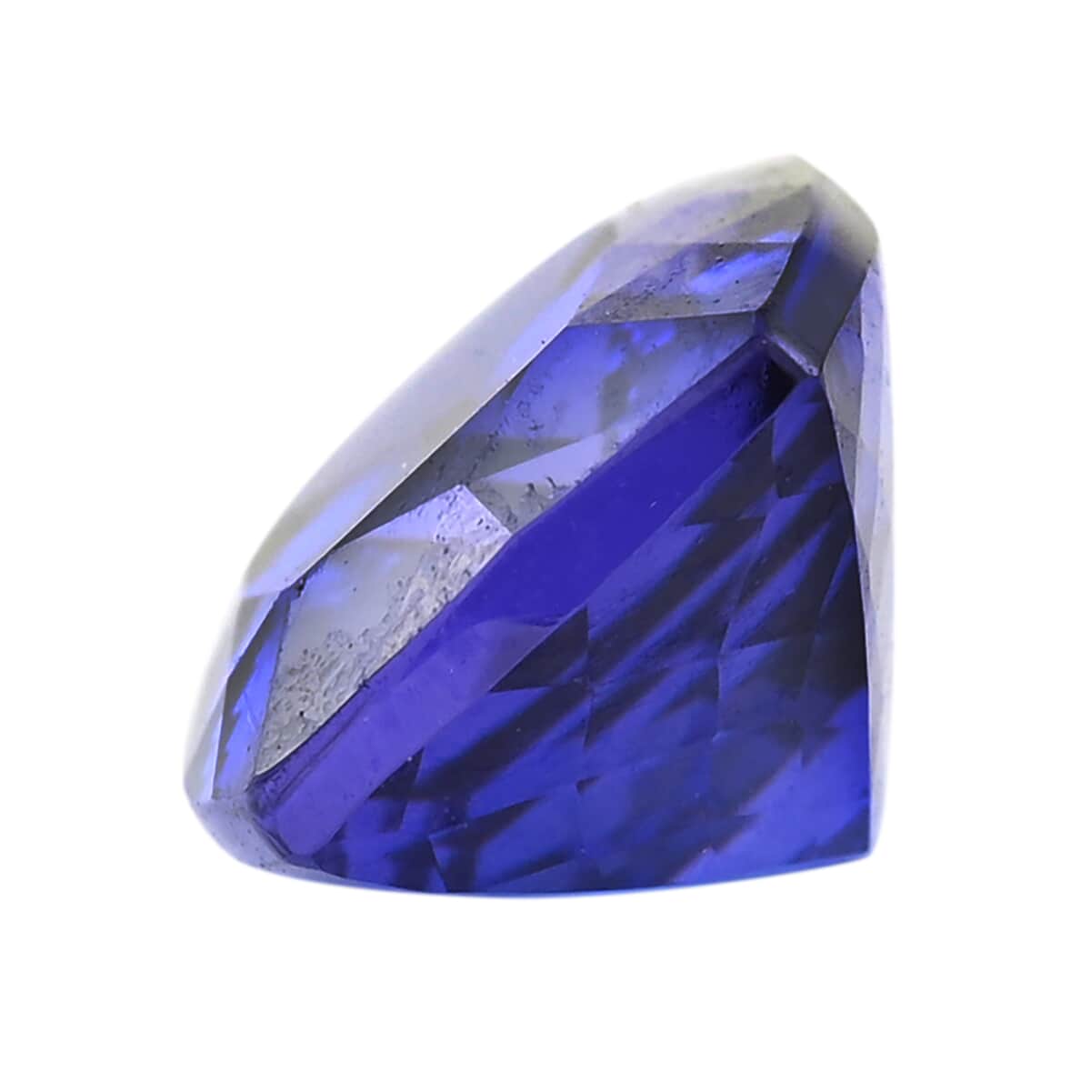 Certified and Appraised Flawless AAAA Vivid Tanzanite (Cush Free Size) Approx 4.50 ctw image number 1