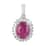 Rhapsody 950 Platinum AAAA Mozambique Ruby and E-F VS Diamond Halo Pendant 2.65 ctw