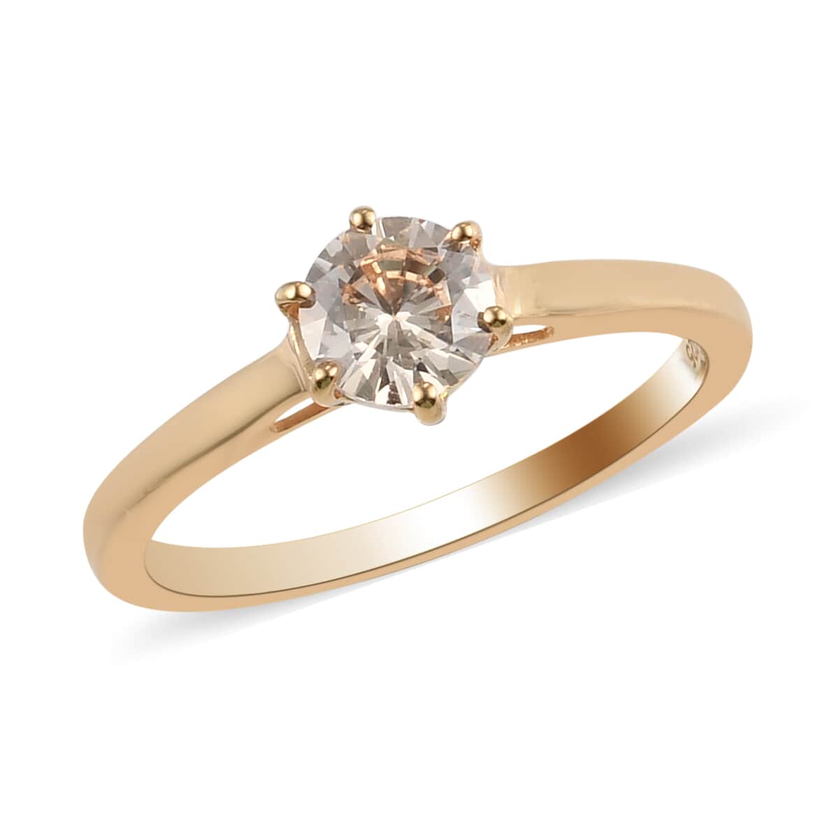 Simulated Diamond Ring in 14K Yellow Gold Over Sterling Silver (Size 9.0) image number 0