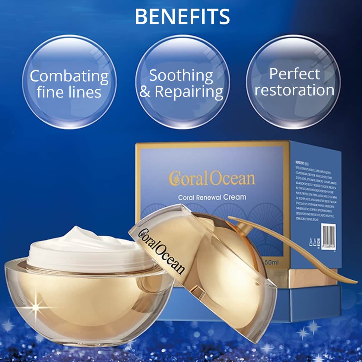 CORAL OCEAN Renewal Anti-aging and Anti-wrinkle Soothing Face Cream 50 Grams image number 2