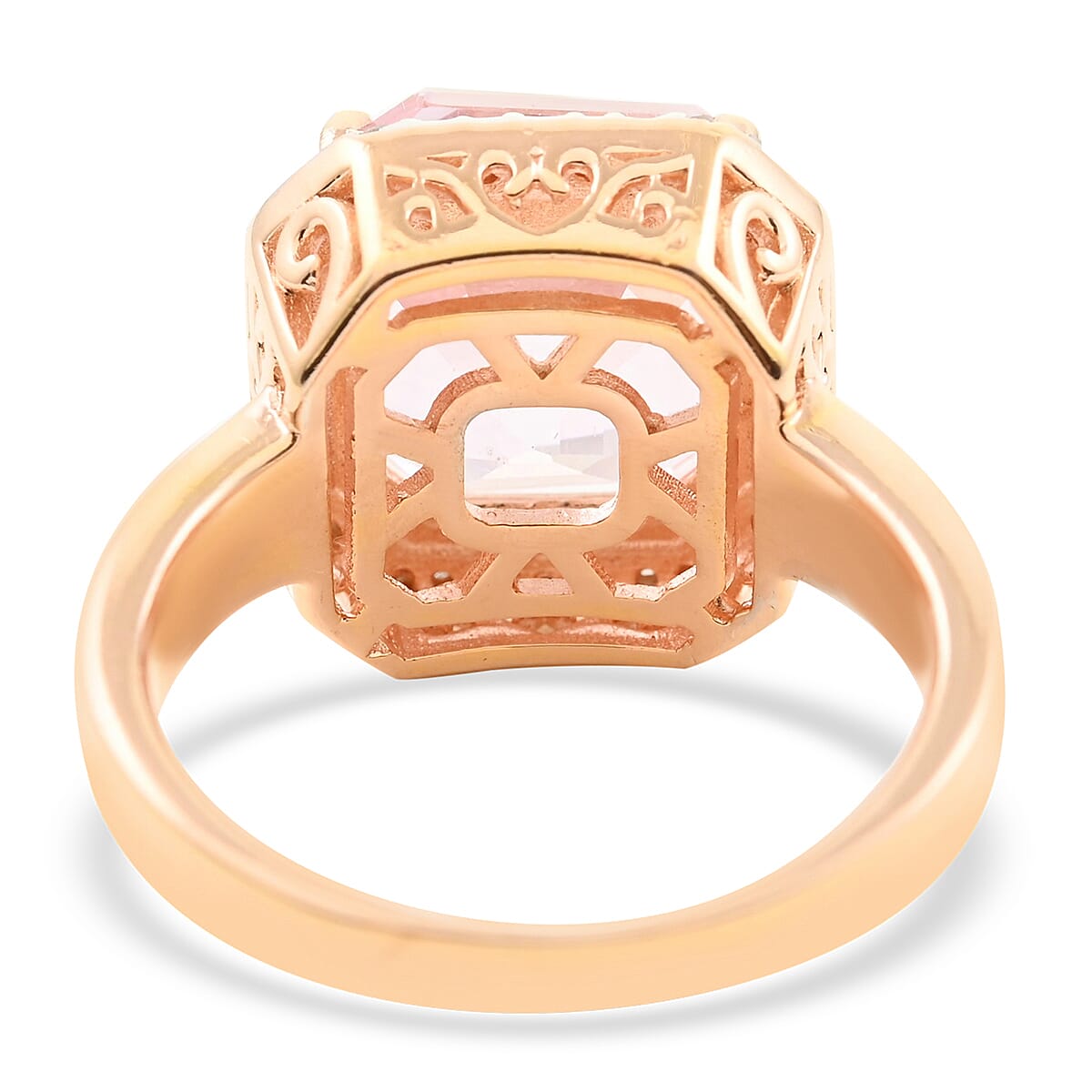 Kunzite and Diamond Ring in 14K Rose Gold Over Sterling Silver (Size 5.0) 6.30 ctw image number 3