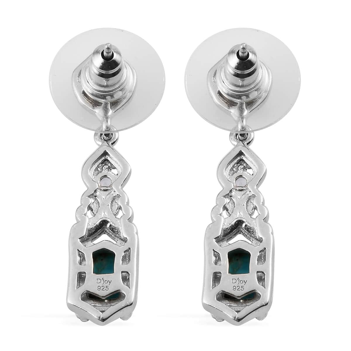South Hill Turquoise and Tanzanite Dangling Earrings in Platinum Over Sterling Silver 2.85 ctw image number 2