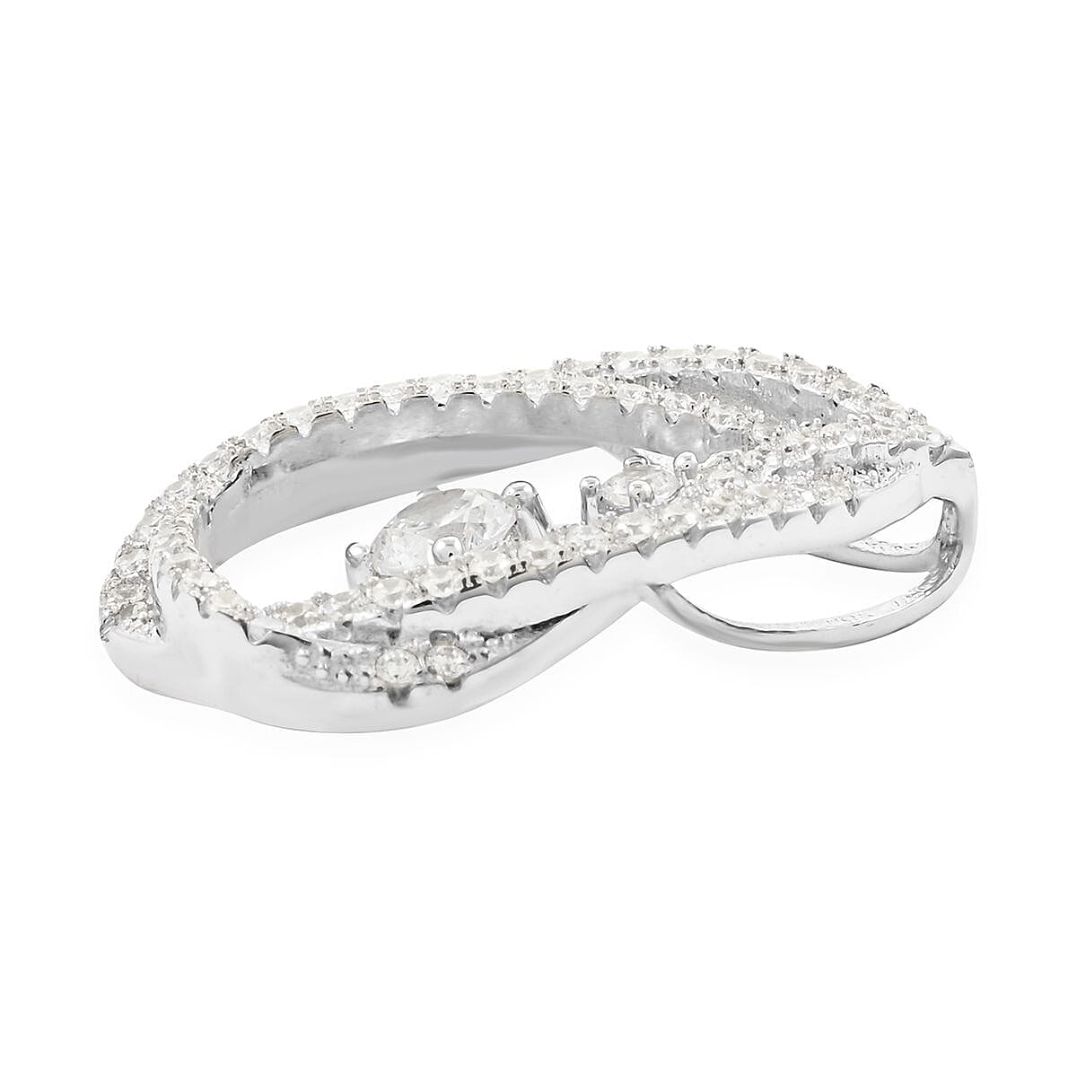 Simulated Diamond Pendant in Platinum Over Sterling Silver image number 3