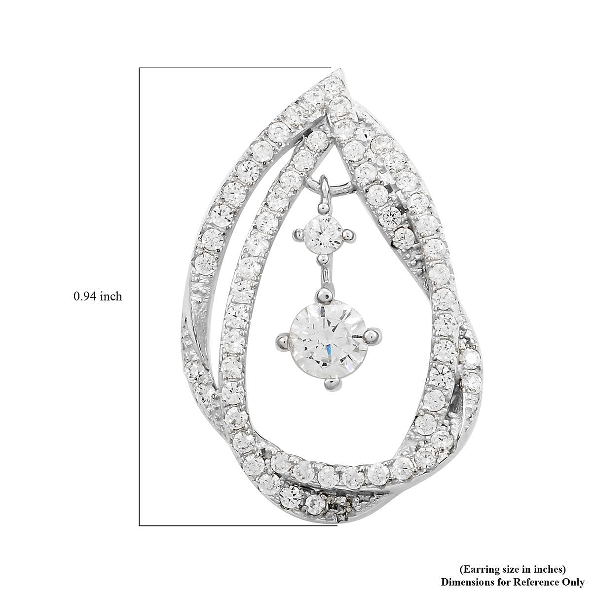 Simulated Diamond Pendant in Platinum Over Sterling Silver image number 4