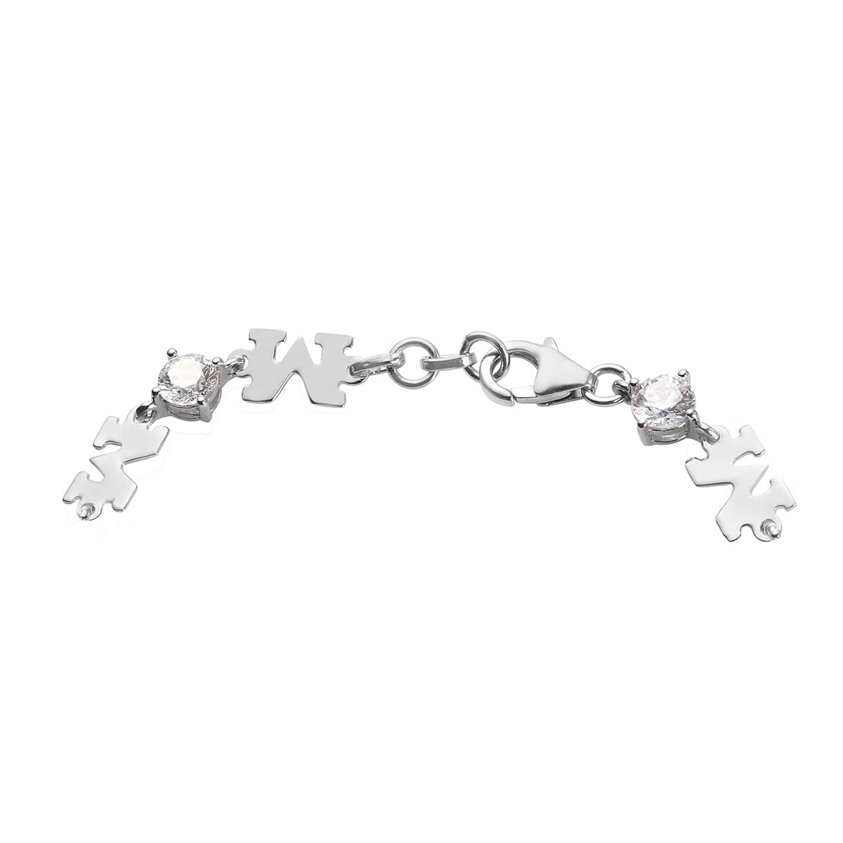 Lustro Stella Made with Finest CZ MOM Bracelet in Platinum Over Sterling Silver (7.25 In) 8.00 ctw image number 3