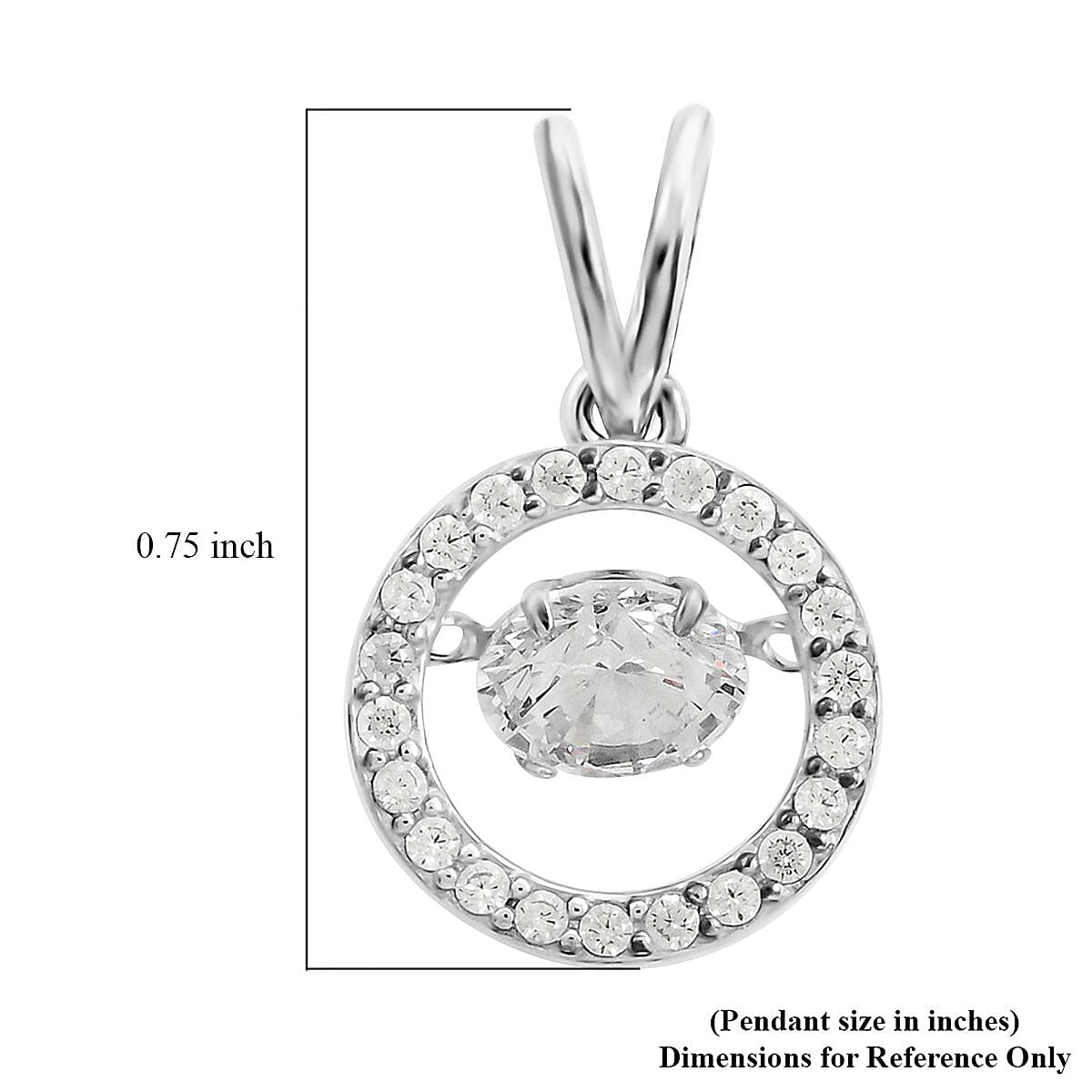 Simulated Diamond Pendant in Platinum Over Sterling Silver image number 4