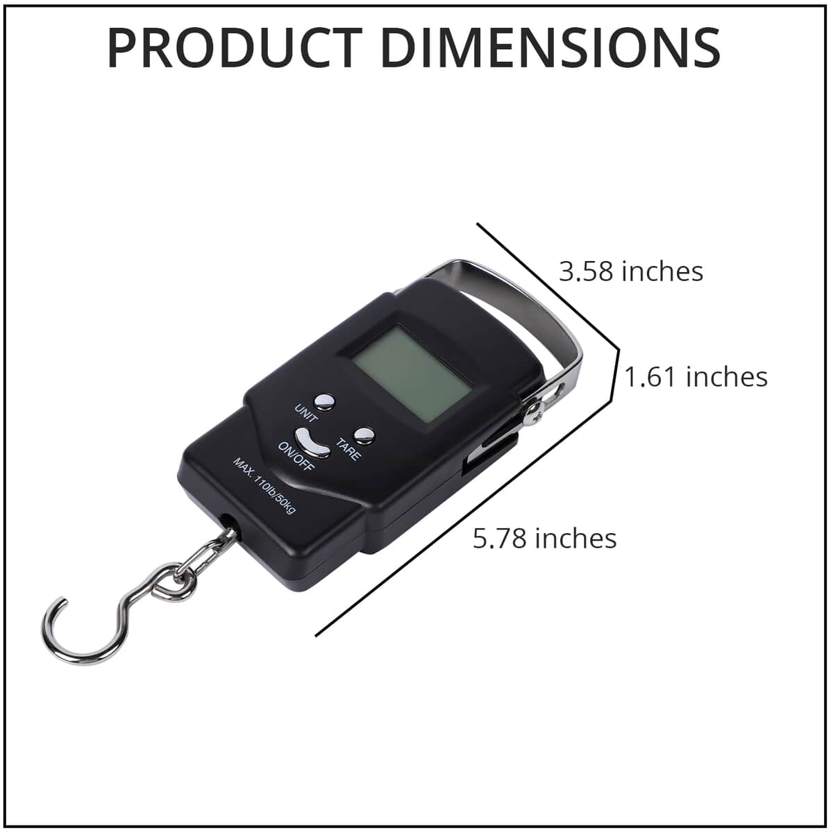Portable Electronic Hanging Scale with 3.28 Feet Measuring Tape image number 3